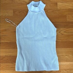 Guess Light Blue Sleeveless Ribbed Top